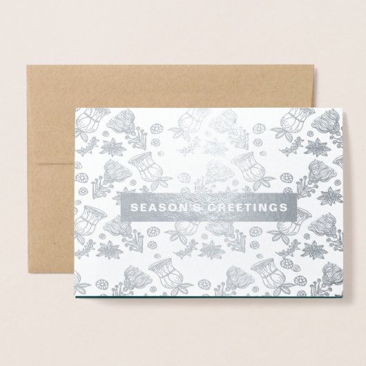 Seizoensgroeten. Kerstluxe Real Folie Kaarten (Voorkant met envelop)