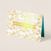 Seizoensgroeten. Kerstluxe Real Folie Kaarten (Voorkant)