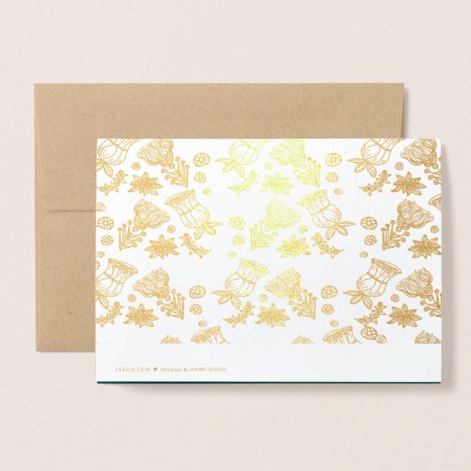 Seizoensgroeten. Kerstluxe Real Folie Kaarten (Met envelop)