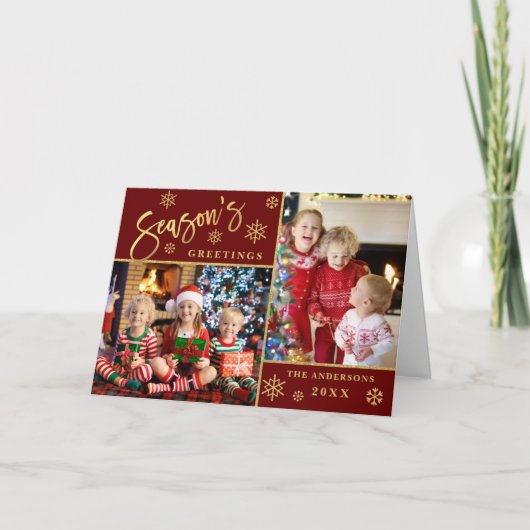 Seizoensgroeten Kerstmis 2 PHOTO-groet Feestdagen Kaart (Voorkant)