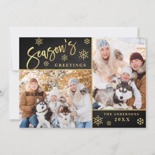 Seizoensgroeten Kerstmis 2 PHOTO-groet Feestdagenkaart (Voorkant)