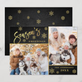 Seizoensgroeten Kerstmis 2 PHOTO-groet Feestdagenkaart (Voorkant / Achterkant)