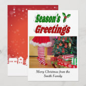 Seizoensgroeten Kerstmis foto typografie Feestdagenkaart (Voorkant / Achterkant)
