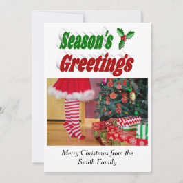 Seizoensgroeten Kerstmis foto typografie Feestdagenkaart