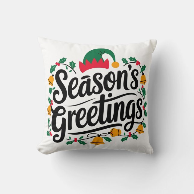 Seizoensgroeten Kerstmis Kussen (Voorkant)