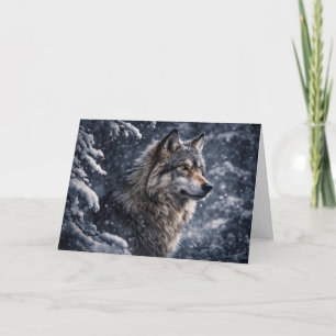 Seizoensgroeten Kerstmis Mooie Wolf Kaart