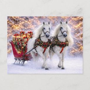 Seizoensgroeten Kerstmis Paardentram Feestdagenkaart