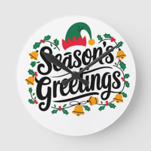 Seizoensgroeten Kerstmis Ronde Klok