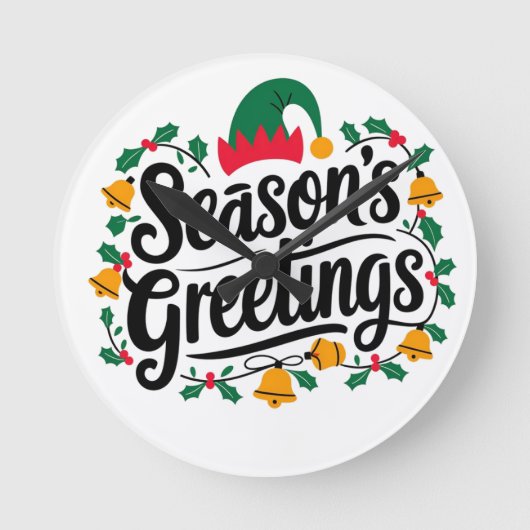 Seizoensgroeten Kerstmis Ronde Klok (Voorkant)