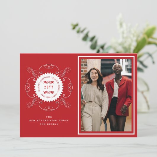 Seizoensgroeten Klassieke Foto van een Zeehond Zak Kaart (Staand voorkant)