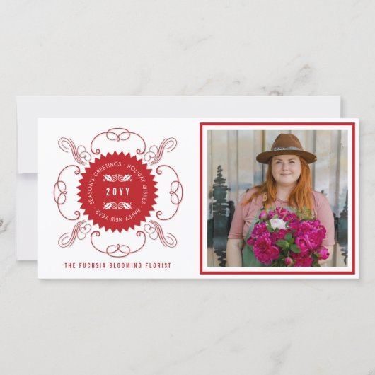 Seizoensgroeten Klassieke Zeehond Foto Zakelijk Feestdagenkaart (Voorkant)