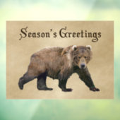 Seizoensgroeten - Kodiak-Beer Raamsticker (Vel 3)
