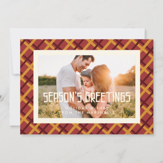 Seizoensgroeten Mid Century Foto Feestdagenkaart (Voorkant)