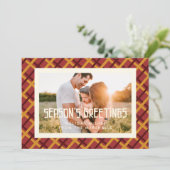 Seizoensgroeten Mid Century Foto Feestdagenkaart (Staand voorkant)