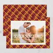 Seizoensgroeten Mid Century Foto Feestdagenkaart (Voorkant / Achterkant)