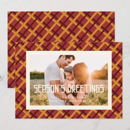 Seizoensgroeten Mid Century Foto Feestdagenkaart (Voorkant / Achterkant)