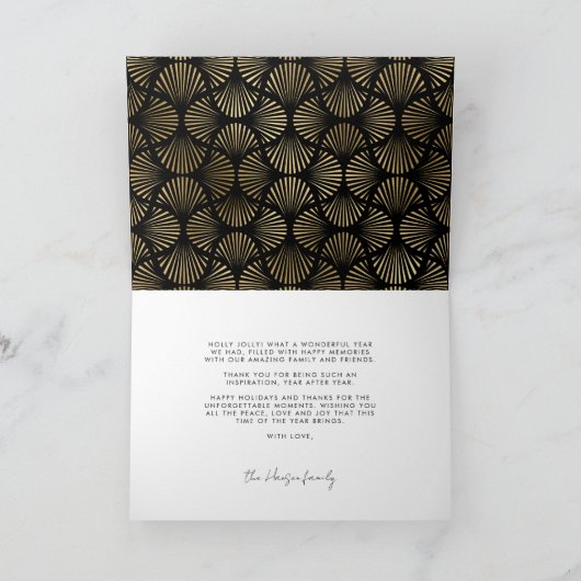 Seizoensgroeten Moderne Zwarte Typografie Feestdagen Kaart (Binnen)