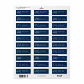Seizoensgroeten Navy Blue Hulst Adres Etiket (Full Sheet)