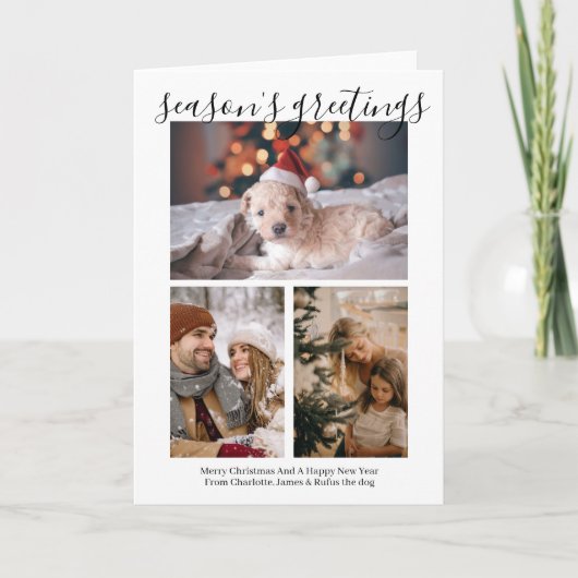 Seizoensgroeten Persoonlijke kerstfoto's Feestdagen Kaart (Voorkant)