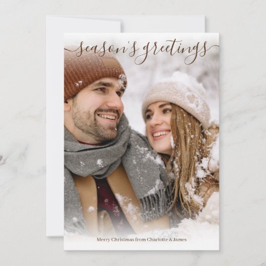 Seizoensgroeten Persoonlijke kerstfoto's Feestdagenkaart (Voorkant)