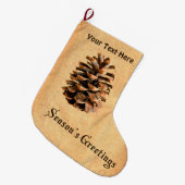 Seizoensgroeten - Pine Cone Grote Kerstsok (Voorkant (Hangend))