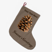 Seizoensgroeten - Pine Cone Grote Kerstsok (Voorkant (Hangend))