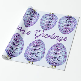 Seizoensgroeten Pinecone-overlooppapier Cadeaupapier