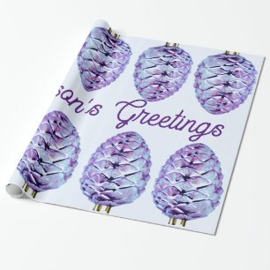 Seizoensgroeten Pinecone-overlooppapier Cadeaupapier