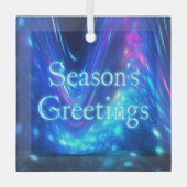 Seizoensgroeten - Qaanaaq - Noorderlicht Glas Ornament (Voorkant)