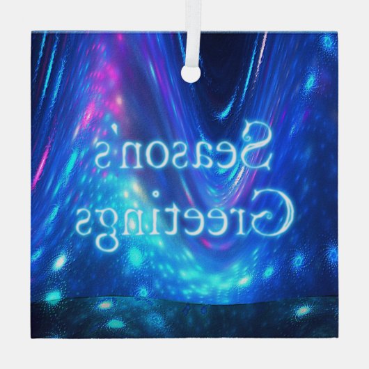 Seizoensgroeten - Qaanaaq - Noorderlicht Glas Ornament (Achterkant)