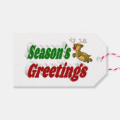 Seizoensgroeten Reindekerst-typografie Cadeaulabel (Voorkant (Horizontaal))