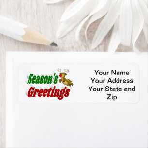 Seizoensgroeten Reindekerst-typografie Etiket