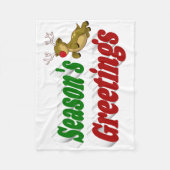 Seizoensgroeten Reindekerst-typografie Fleece Deken (Voorkant)