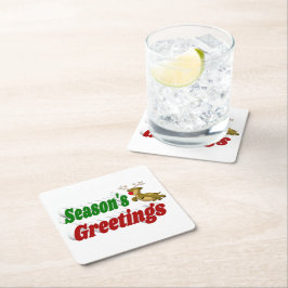 Seizoensgroeten Reindekerst-typografie Kartonnen Onderzetters