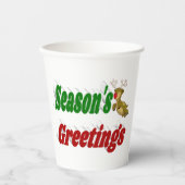 Seizoensgroeten Reindekerst-typografie Papieren Bekers (Voorkant)