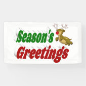 Seizoensgroeten Reindekerst-typografie Spandoek (Horizontaal)