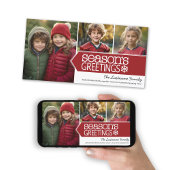 Seizoensgroeten Rood Wit - 3 foto's Feestdagenkaart