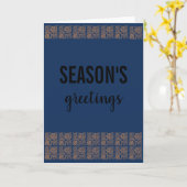 Seizoensgroeten Rustic Blue Blank Kaart (Gele Bloem)