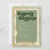 Seizoensgroeten Sage Green en Goud Fotokaart Feestdagenkaart (Voorkant)