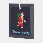 Seizoensgroeten - Santa Claus Glas Ornament (Voorkant links)