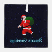 Seizoensgroeten - Santa Claus Glas Ornament (Achterkant)