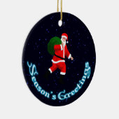 Seizoensgroeten - Santa Claus Keramisch Ornament (Rechts)