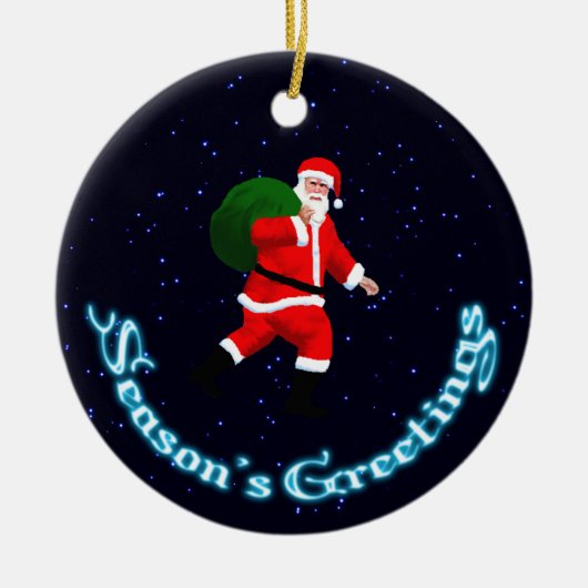 Seizoensgroeten - Santa Claus Keramisch Ornament (Voorkant)