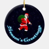 Seizoensgroeten - Santa Claus Keramisch Ornament (Achterkant)