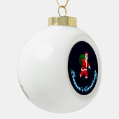 Seizoensgroeten - Santa Claus Keramische Bal Ornament (Links)