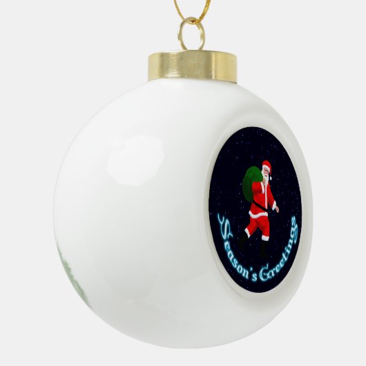 Seizoensgroeten - Santa Claus Keramische Bal Ornament (Links)