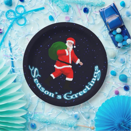 Seizoensgroeten - Santa Claus Papieren Bordje (Feest)