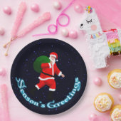 Seizoensgroeten - Santa Claus Papieren Bordje (Feest)
