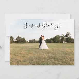 Seizoensgroeten Script Fotokaart Feestdagenkaart