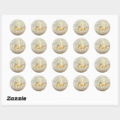 Seizoensgroeten Script Kerst Kaars Bloem Ronde Sticker (Vel)